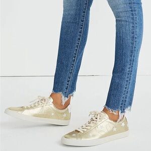 VEJA x Madewell Esplar in Star Embroidered Gold Leather Sneakers